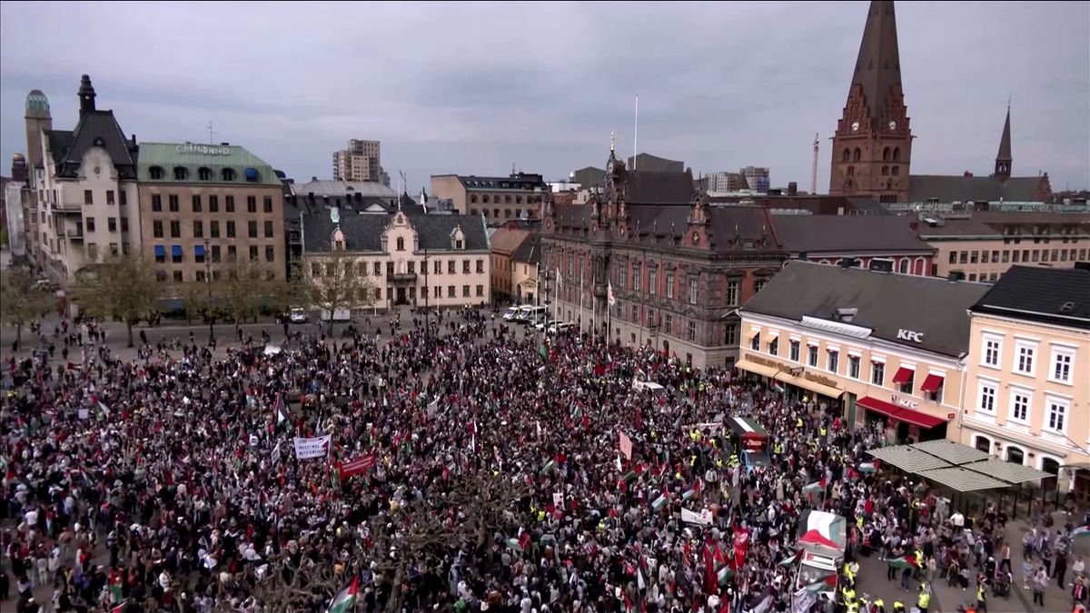 V Malmö, kde se koná Eurovize, demonstruje 5000 propalestinských aktivistů